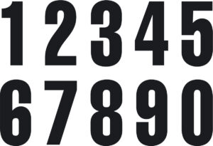 Startnumbers black no. 5